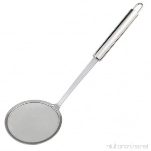 cnomg Stainless Steel Skimmer Strainer Stainless Steel Fat Skimmer Spoon Fine Mesh Food Strainer for Grease Gravy and Foam with Long Handle - B07DHH3L3B
